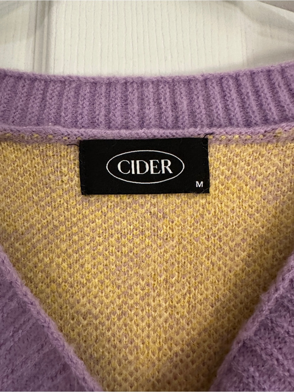 Cider Lavender Cropped Floral Cardigan with Yellow and Cream Blooms - Picture 4 of 6